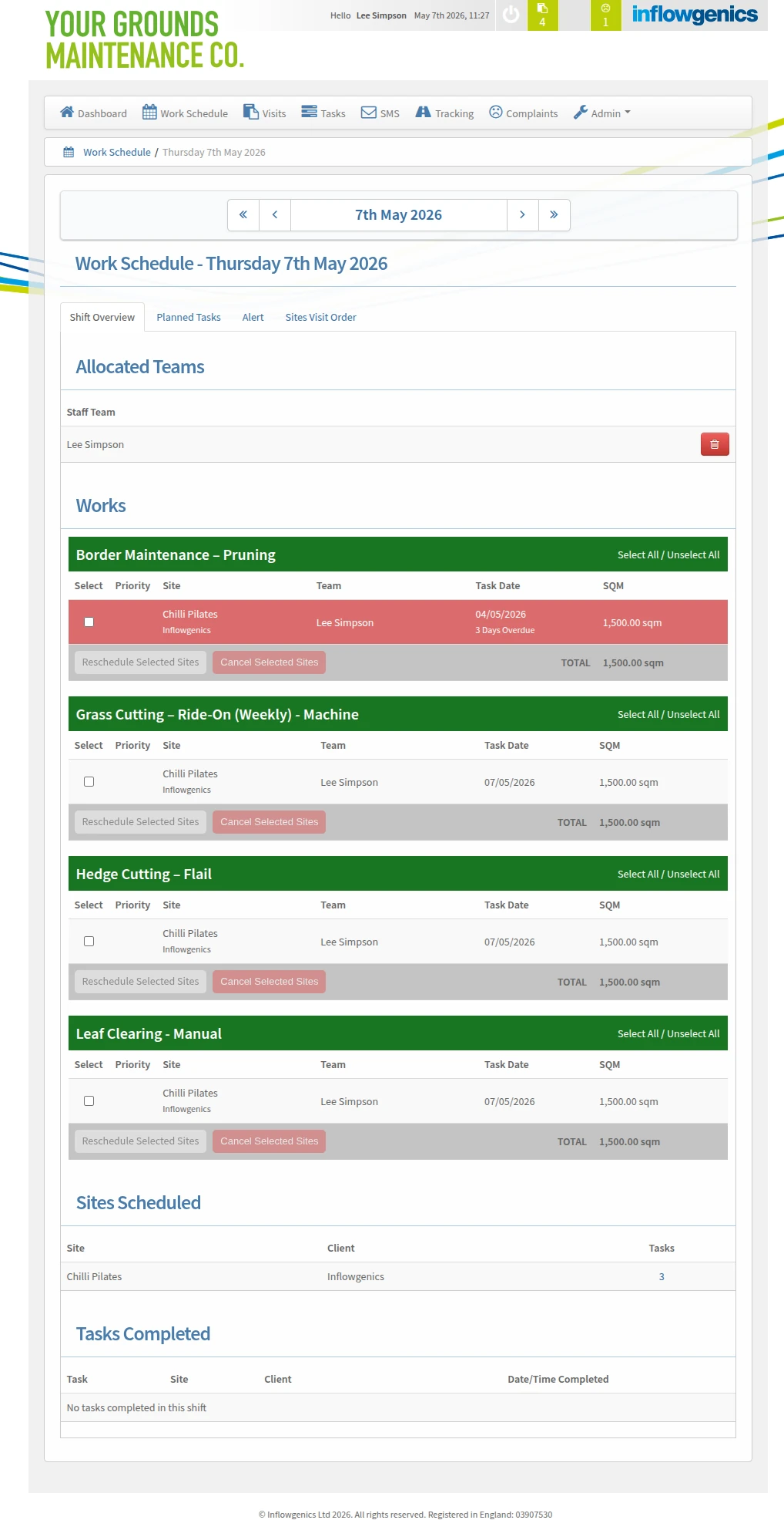 Work Schedule - Your Grounds Maintenance Co.